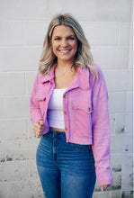 Load image into Gallery viewer, Dixie Cropped Shacket - Lavendar