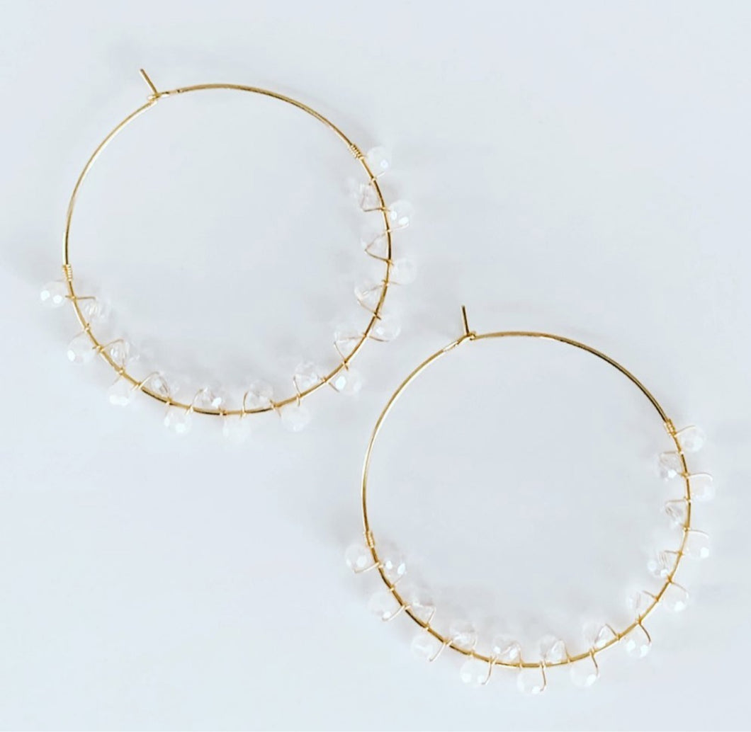 Hazel Beaded Hoops